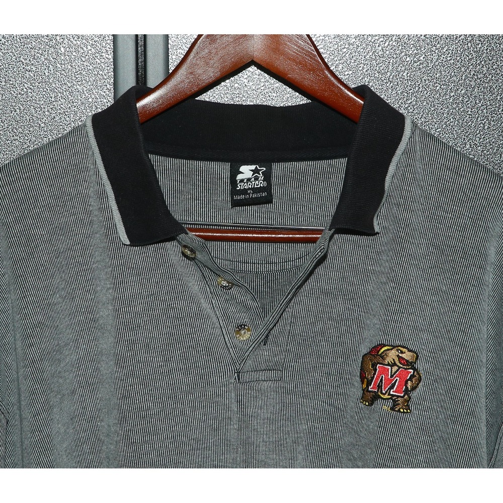 Vintage Team Starter NCAA Maryland Terrapins Polo Shirt, 2XL, Grey/Black - Picture 3 of 4